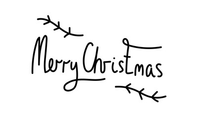 merry christmas lettering hand written vector