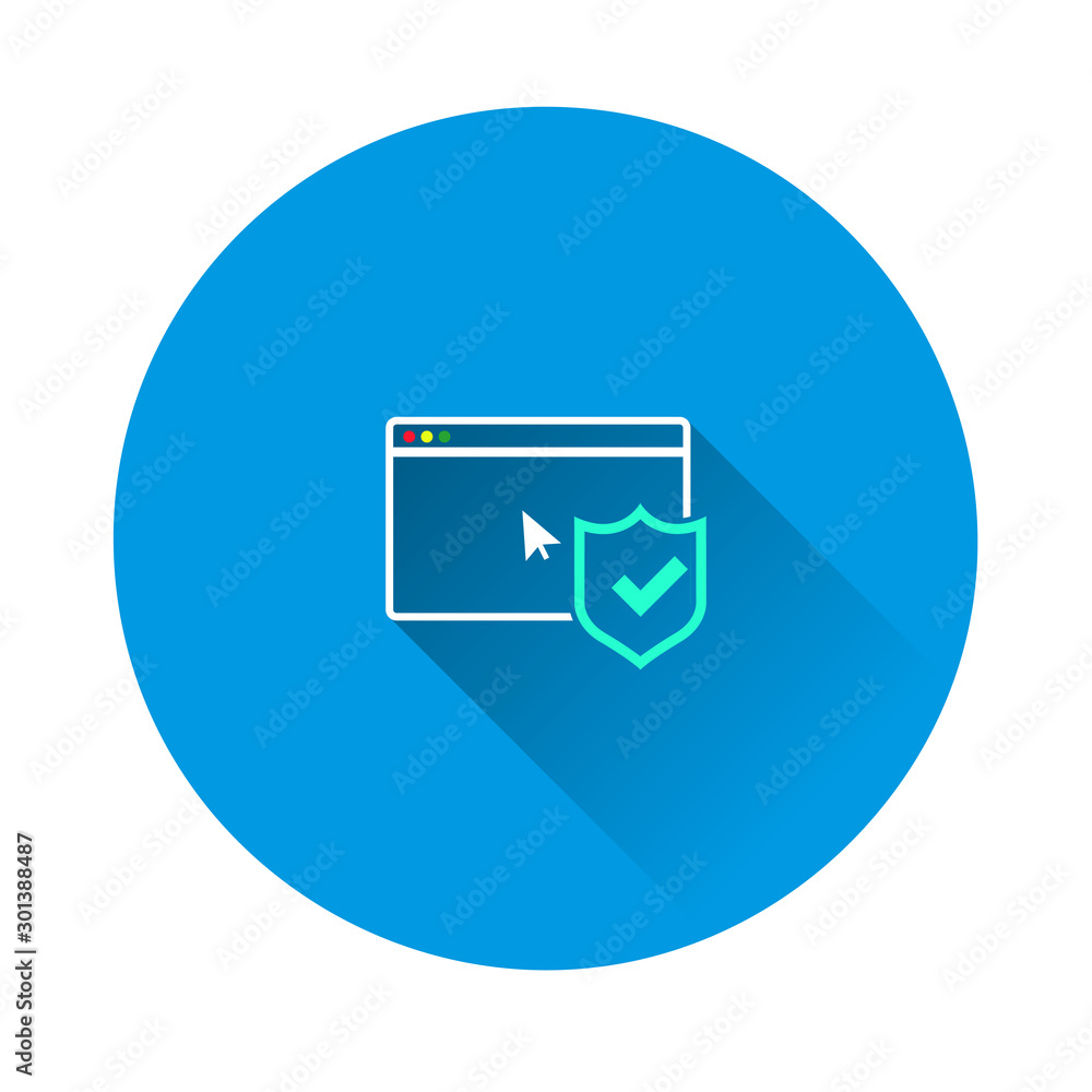 Poster browserl check board icon on blue background. layers grouped for easy editing illustration. for your
