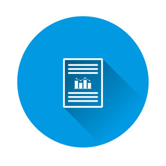 Vector icon check board on blue background. Data security, insurance policy. Flat image with long shadow.