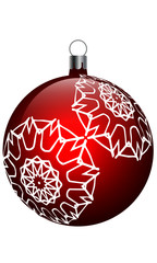 Christmas red ball with snowflake