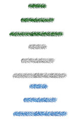 Collection of various colour vector christmas tree branches