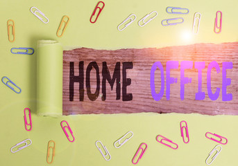 Text sign showing Home Office. Business photo text space designated in a demonstrating s is...