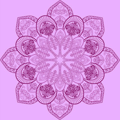        Beautiful seamless pattern of round shapes in oriental ornamen