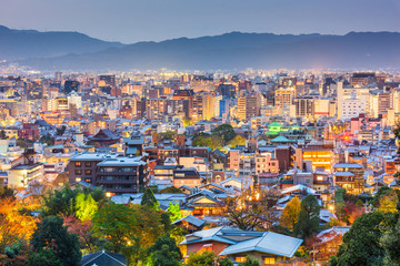 Fototapeta premium Kyoto, Japan Cityscape at Dusk