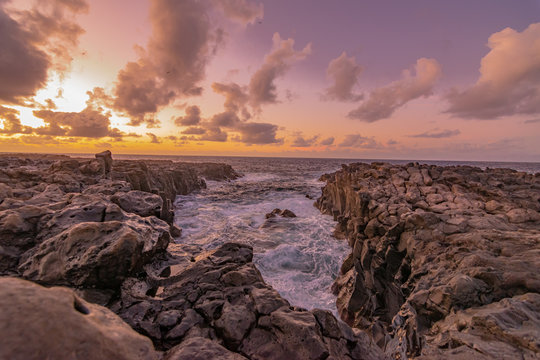 Atardecer en Tenesar, un peque&ntilde;o pueblo en la isla de Lanzarote.