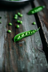 green peas in a colander