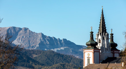 basilica mariazell in styria, austria  - obrazy, fototapety, plakaty