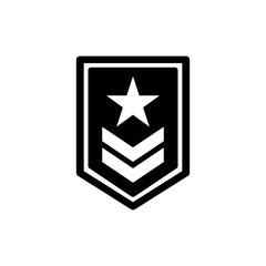 Military rank vector icon, army badge symbol. Simple, flat design for web or mobile app
