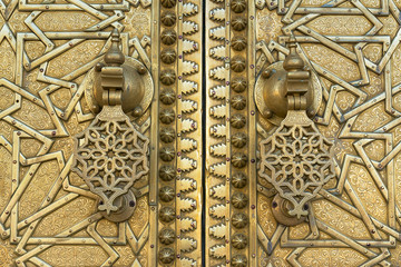 Door detail of the Royal Palace in Fès, Morocco.