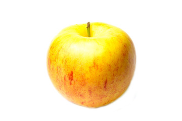 Yellow red apple on a white background