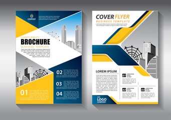 Business abstract vector template. Brochure design, cover modern layout, annual report, poster, flyer in A4 with colorful triangles, geometric shapes for tech, science, market with light background