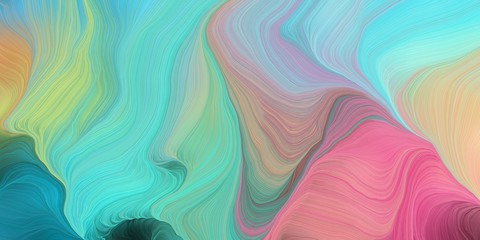 abstract fractal swirl motion waves. can be used as wallpaper, background graphic or texture. graphic illustration with medium aqua marine, light sea green and dark salmon colors - obrazy, fototapety, plakaty