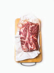 Raw pork meat isolated on white background