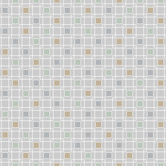 Vector Geometric Squares Grid in Yellow Gray White. and Green Seamless Repeat Pattern. Background for textiles, cards, manufacturing, wallpapers, print, gift wrap and scrapbooking.