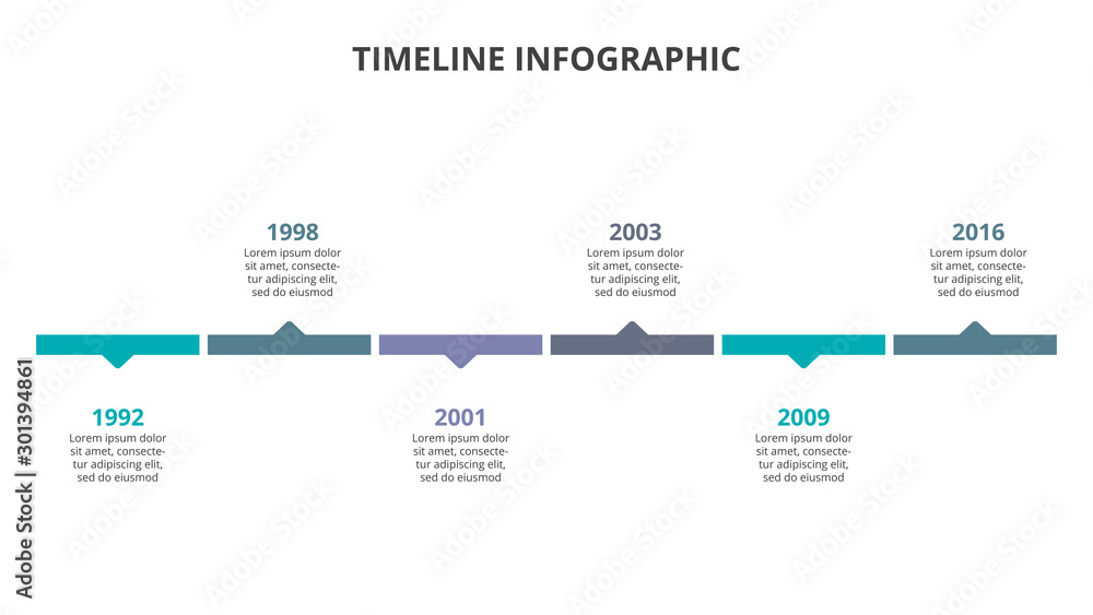 Poster creative concept for infographic timeline. process chart. abstract elements of graph, diagram with 6