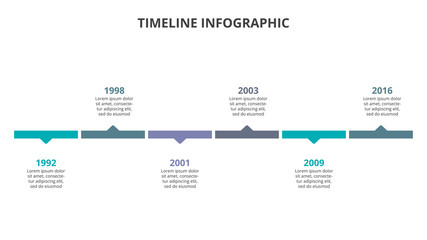 Fototapeta na wymiar Creative concept for infographic timeline. Process chart. Abstract elements of graph, diagram with 6 steps, options, parts or processes. Vector business template for presentation.