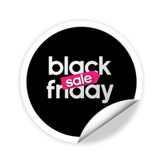 Black Friday Sale sticker. Huge Discount banner.