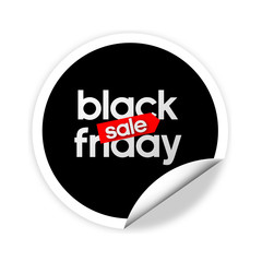 Black Friday Sale sticker. Huge Discount banner.
