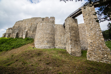 Fototapeta na wymiar Neamt Citadel - medieval fortress in Targu Neamt, Moldavia region, Romania