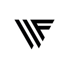 Black Letter F Line Style Logo Template. - Vector