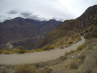 We started the descent trekking in the Colca Canyon. Arequipa, Peru