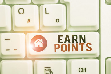 Word writing text Earn Points. Business photo showcasing getting praise or approval for something...