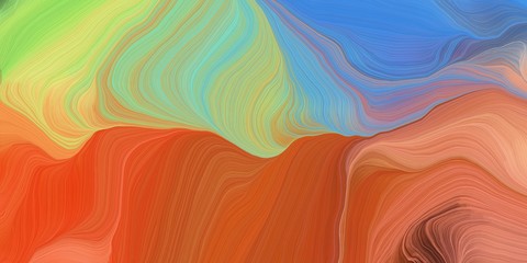 abstract colorful waves motion. can be used as wallpaper, background graphic or texture. graphic illustration with bronze, coffee and corn flower blue colors © Eigens