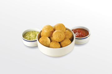 Dry fruit Kachori is small and round shape ball stuffed with masala red chillis, Selective focus - Image