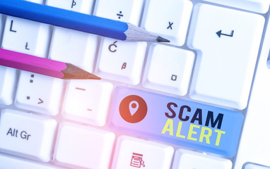 Word writing text Scam Alert. Business photo showcasing unsolicited email that claims the prospect...