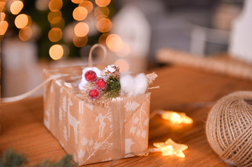 Fototapeta na wymiar Christmas toys. Christmas tree. Christmas decorations ideas. Decorations for Christmas party. 