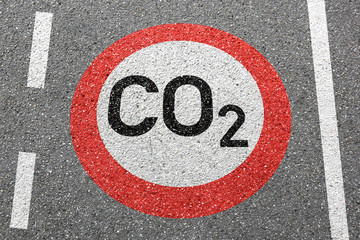 CO2 emissions emission Carbon dioxide air pollution reduction street road sign zone