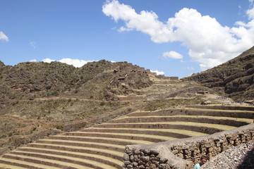 Beautiful terraces in the Sacred Valley of Cusco. Peru