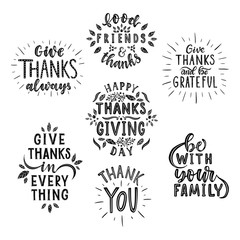 Fototapeta premium Happy thanksgiving day set.