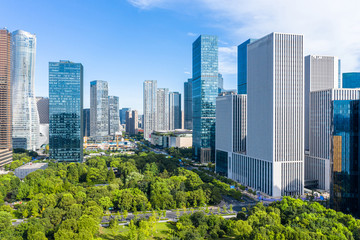 Fototapeta premium city skyline in hangzhou china