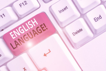 Text sign showing English Language. Business photo showcasing third spoken native lang in world...
