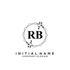 Letter RB Beauty Logo Template Vector