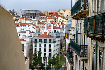 Roofs in Lisbon downtown, Portugal.