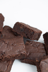 Vegan brownies chocolate plant based diet no animal products on dark background
