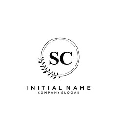 Letter SC Beauty Logo Template Vector