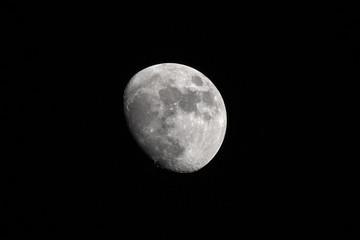 Crescent moon in the dark night.