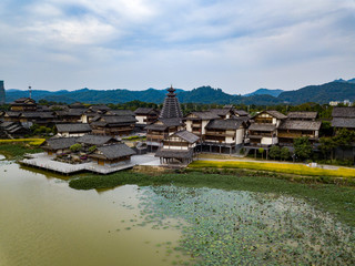 Fototapeta premium Ancient ethnic villages of Chinese style