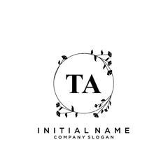Letter TA Beauty Logo Template Vector