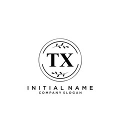 Letter TX Beauty Logo Template Vector