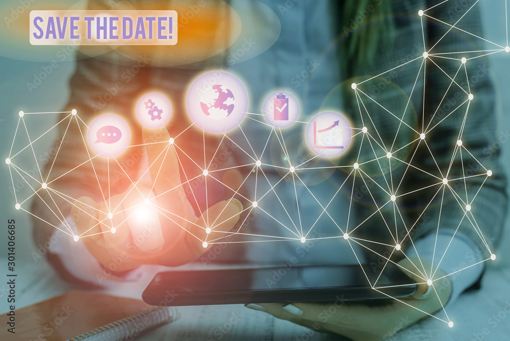 Poster handwriting text writing save the date. conceptual photo reserve the mentioned future wedding date o