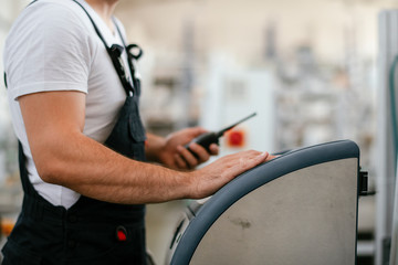 Close up of workers hands