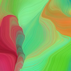 square graphic illustration with pastel green, moderate red and peru colors. abstract fractal swirl motion waves. can be used as wallpaper, background graphic or texture