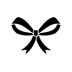 silhouette of bow ribbon christmas decorative isolated icon vector illustration design