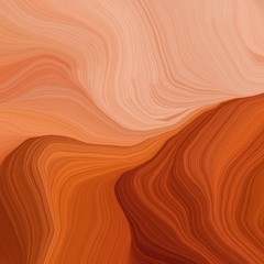 quadratic graphic illustration with coffee, burly wood and dark salmon colors. abstract design swirl waves. can be used as wallpaper, background graphic or texture