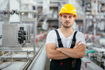 Portrait of factory worker in uniform
