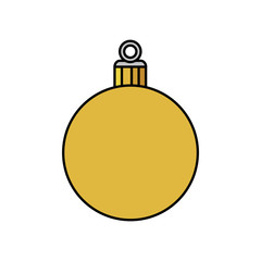 ball yellow christmas decoration isolated icon vector illustration design